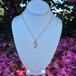 Golden Rose Flower Necklace